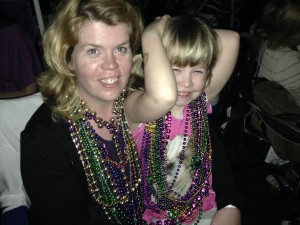 Caught lots of beads at the parade!